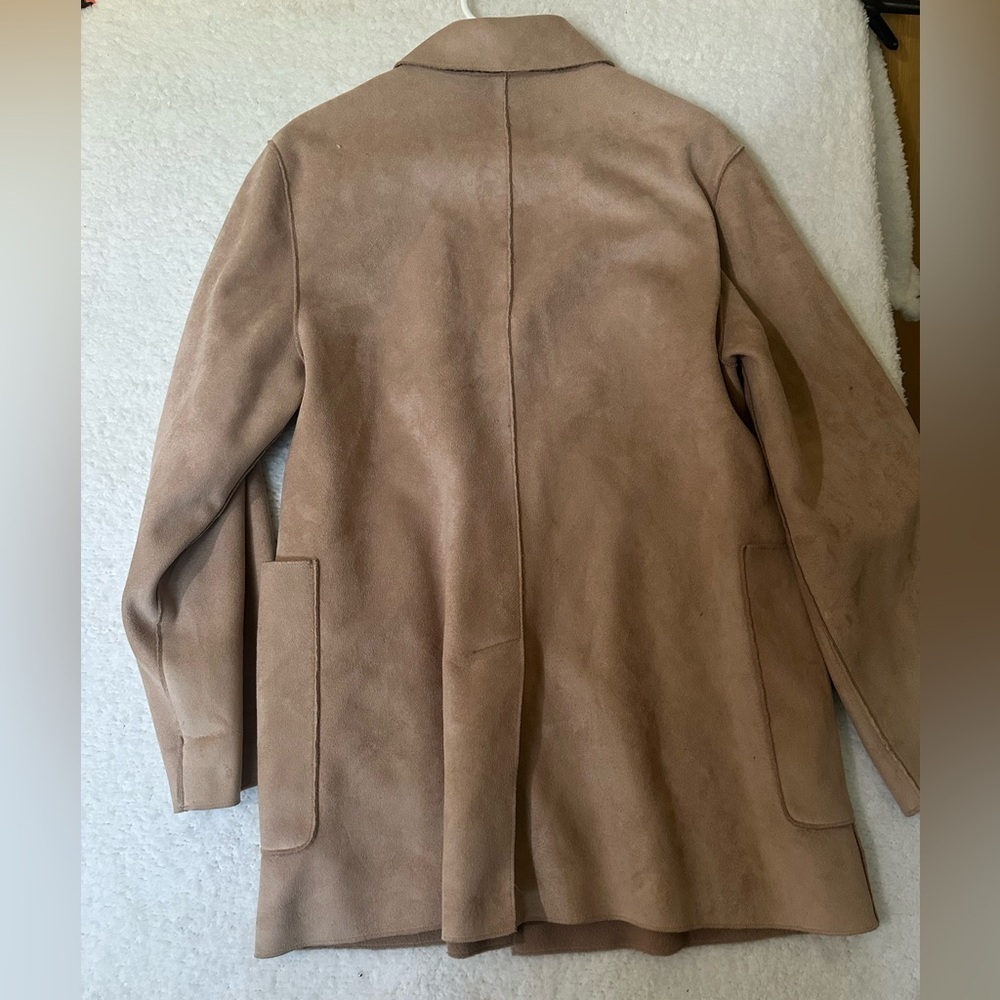 Weatherproof Tan Peacoat Jacket Suede Feel - Picture 3 of 6